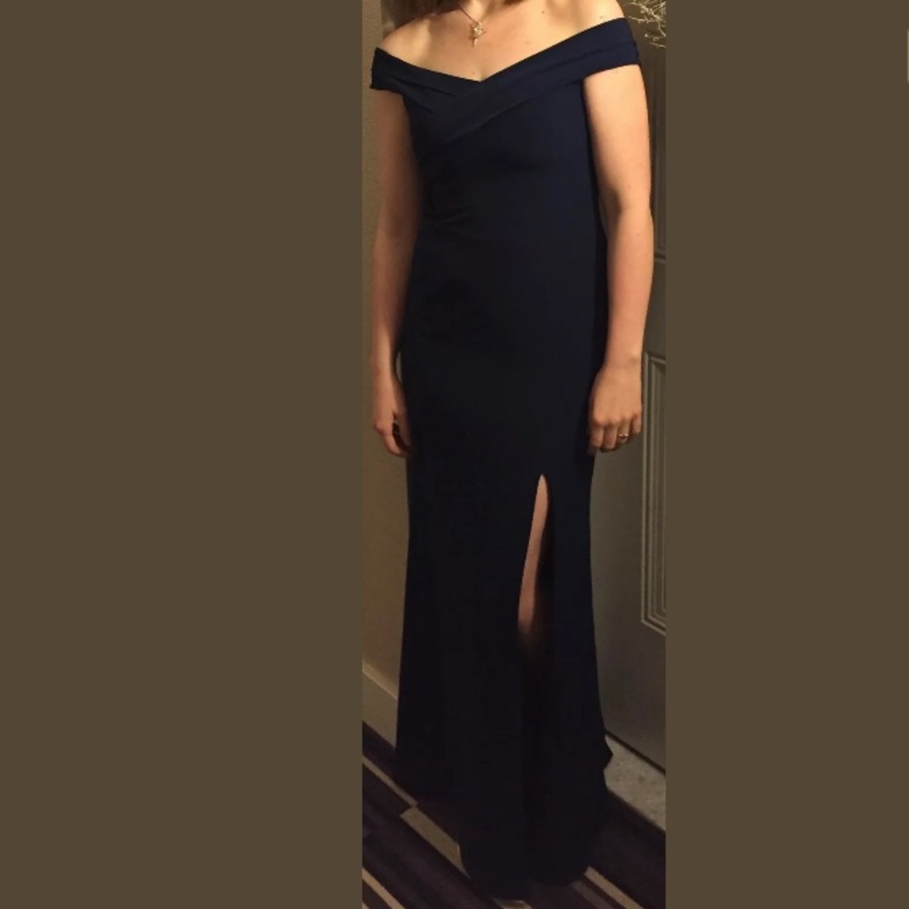 Aidan Mattox Evening Gown/Prom Dress Navy Blue 4